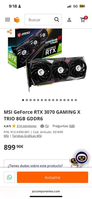 MSI GeForce RTX 3070 Gaming X Trio 8GB