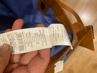 Bolso Tote Simorra Lona y Piel Azul Marrón