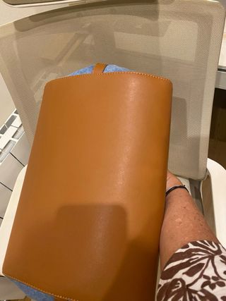 Bolso Tote Simorra Lona y Piel Azul Marrón