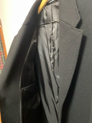 Abrigo largo gabardina hombre negro