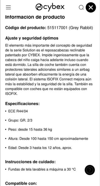 Silla coche Cybex 2-Fix