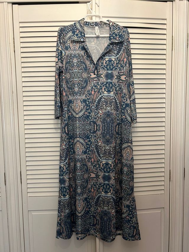 Vestido punto largo estampado