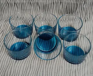 Set 6 Bicchieri Vetro Blu Trasparente
12 coppette 