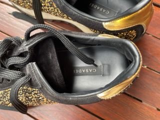 Scarpe Casadei donna oro e nere taglia 37