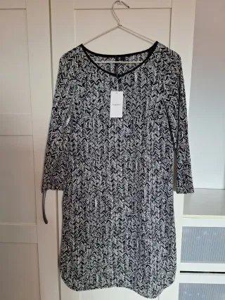 Vestido Mango Talla M Estampado Zigzag