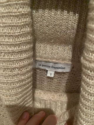 Jersey Mohair Beige Cuello Alto Talla Única