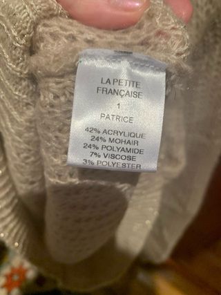 Jersey Mohair Beige Cuello Alto Talla Única