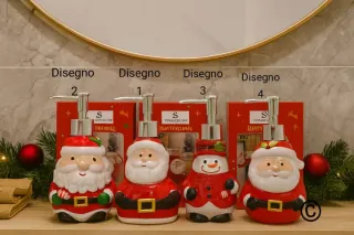 Dispenser Sapone Natale Ceramica Nuovo
