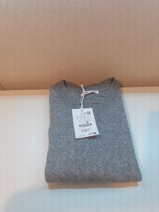 Chaleco PULL&BEAR V-neck Hombre Talla L Gris