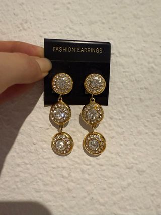 Pendientes vintage bisutería dorados