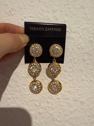 Pendientes vintage bisutería dorados