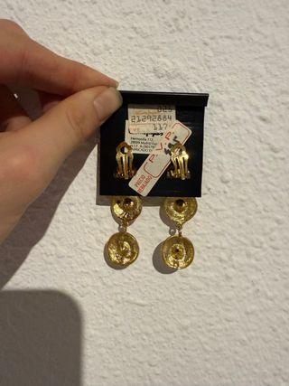 Pendientes vintage bisutería dorados