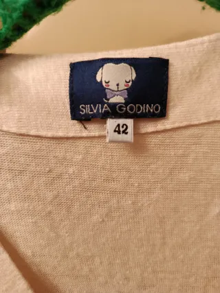 Blusa jersey punto beige con pedrería