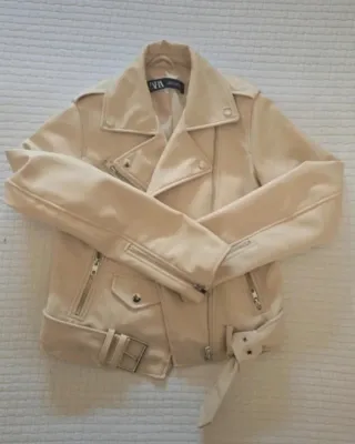 Chiodo Zara beige pelle nuovo
