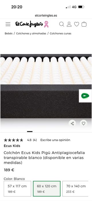 Colchón Ecus Kids Pigü Antiplagiocefalia