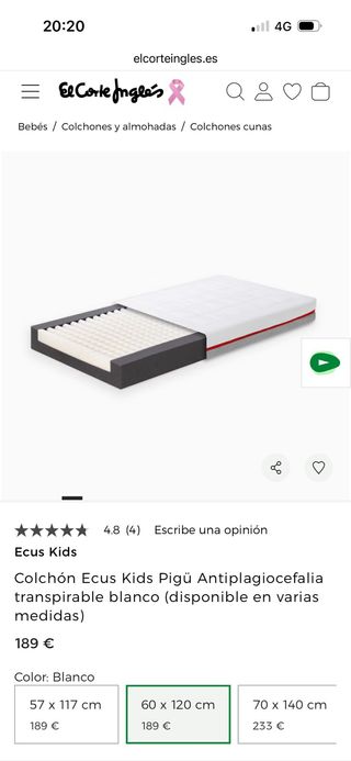 Colchón Ecus Kids Pigü Antiplagiocefalia