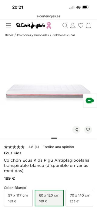 Colchón Ecus Kids Pigü Antiplagiocefalia