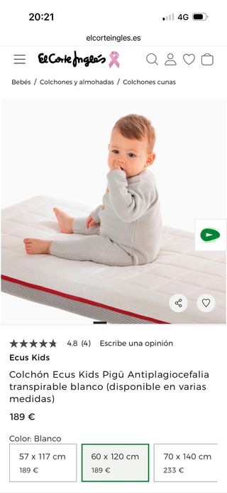 Colchón Ecus Kids Pigü Antiplagiocefalia
