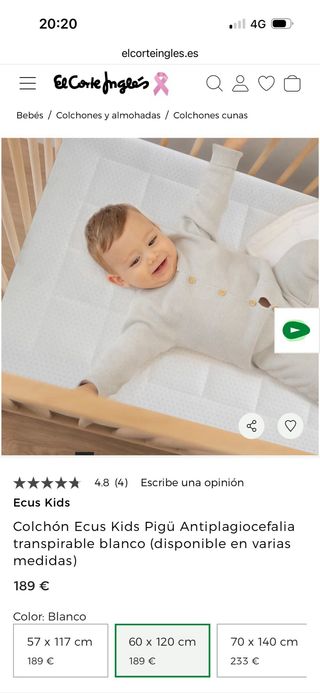 Colchón Ecus Kids Pigü Antiplagiocefalia