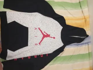 Sudadera Jordan Niño Talla XL Negra/Blanca