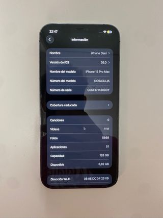 iPhone 12 Pro Max Grafito 128GB 83% Batería