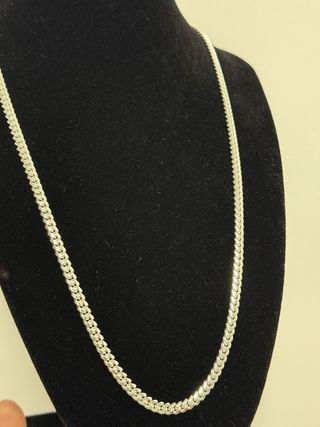 Cadena cubana eslabón pequeño Plata 925