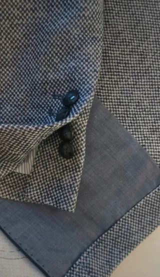 Americana Massimo Dutti azul y gris