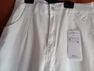 Pantalón blanco G&G Fashion mujer talla XL