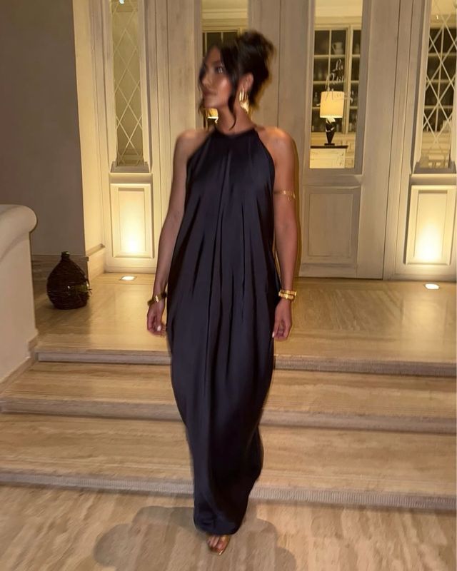 Vestido halter satinado