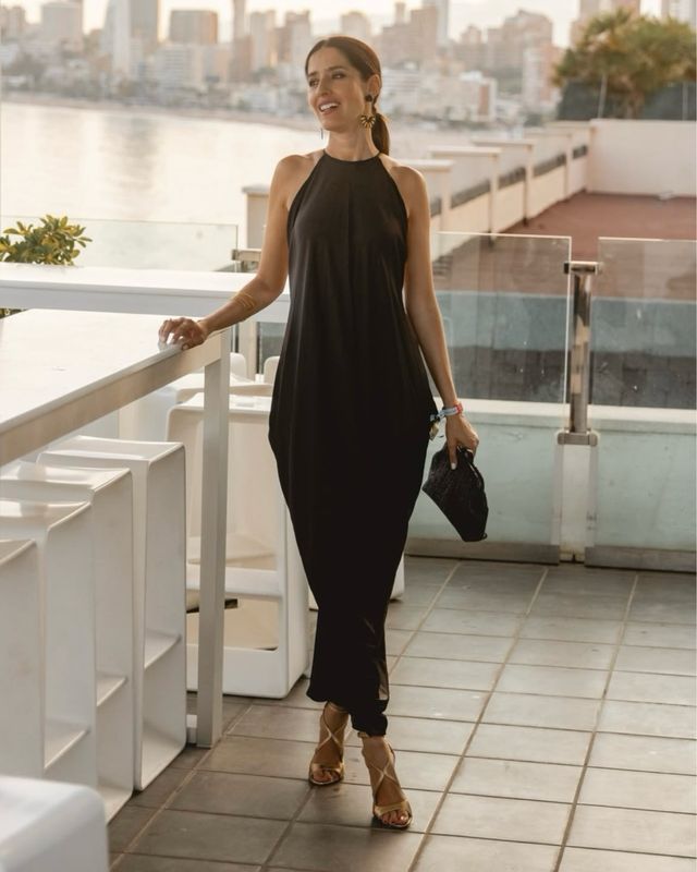 Vestido halter satinado