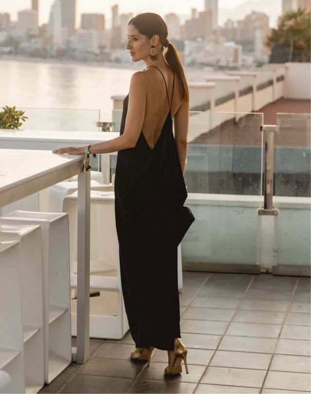 Vestido halter satinado