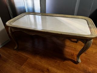 Mesa de centro madera y mármol