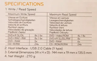 Grabador/Reproductor DVD LG GP30 Portátil Slim