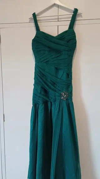 Vestido fiesta Purificación García verde T40. 