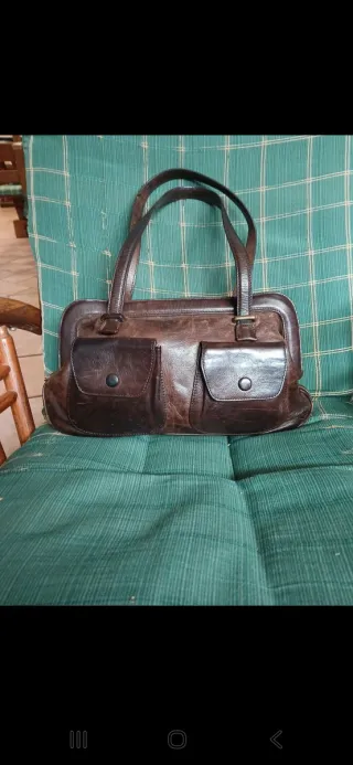 Borsa in vera pelle marrone