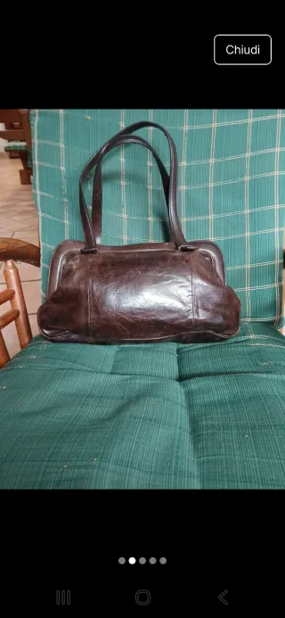 Borsa in vera pelle marrone