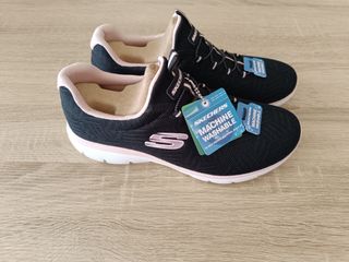 Skechers Zapatillas Deportivas Negras y Rosas