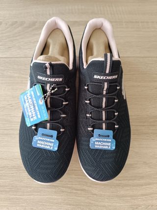 Skechers Zapatillas Deportivas Negras y Rosas