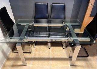 6 Sillas Negras Patas Metálicas. REBAJADO