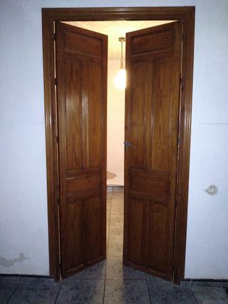 Puerta doble de madera de habitacion
