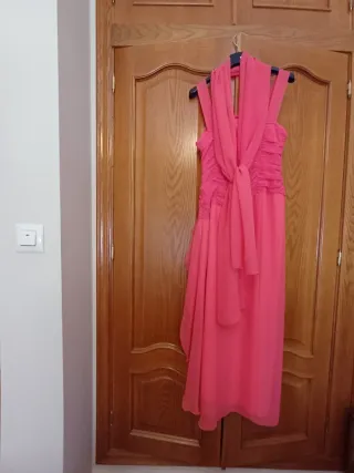 Vestido largo elegante rosa/rojo