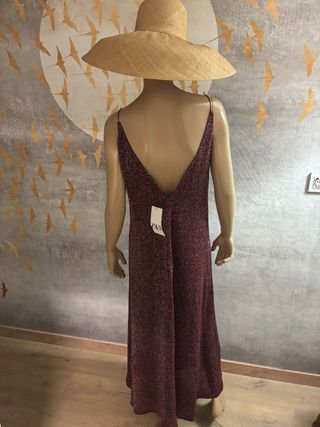 Vestido Zara punto metalizado T L