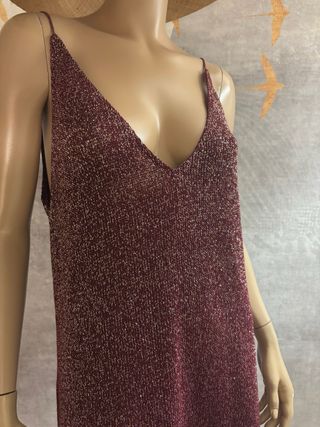 Vestido Zara punto metalizado T L
