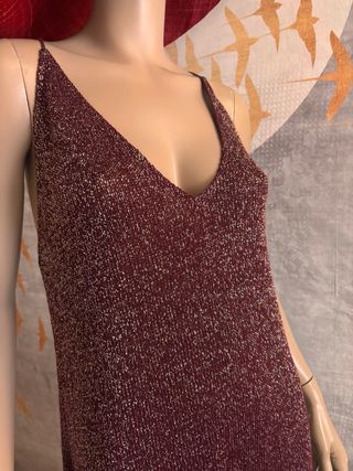 Vestido Zara punto metalizado T L