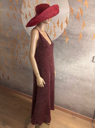 Vestido Zara punto metalizado T L