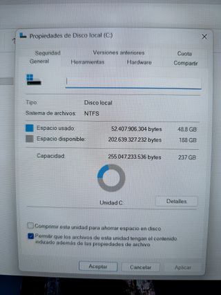 Ordenador portátil Fujitsu i7 7th con disco SSD