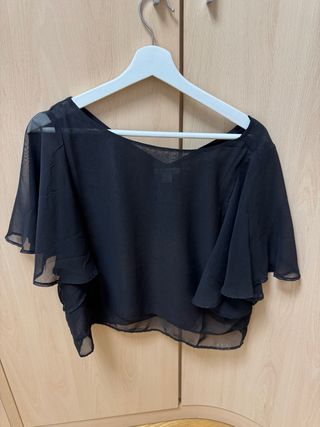 Blusa negra fiesta gasa