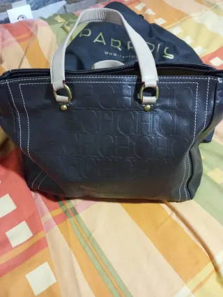 Bolso Vintage CH Piel Negro y Beige