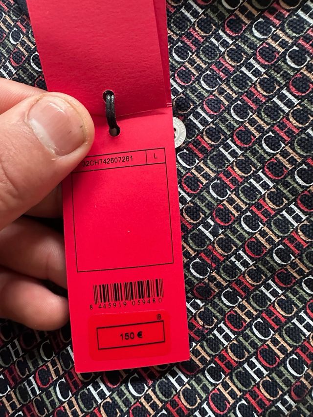 Camisa Polo Carolina Herrera Azul y Rojo