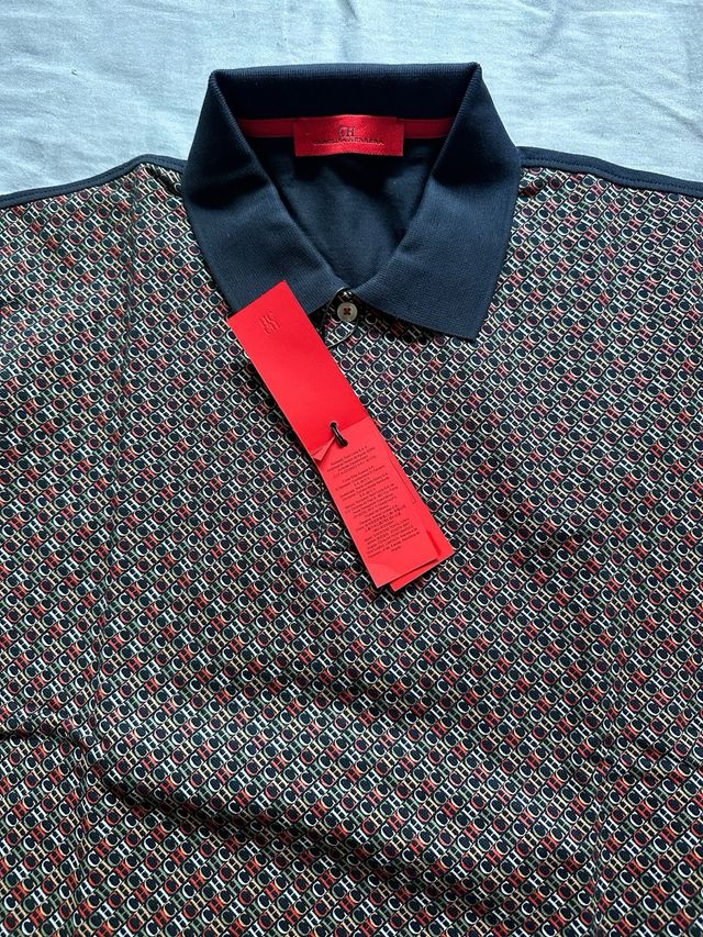 Camisa Polo Carolina Herrera Azul y Rojo